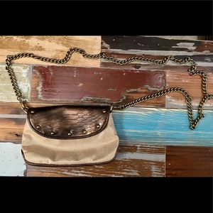 NEW Nine West Small Crossbody Purse Gold w/ Chain